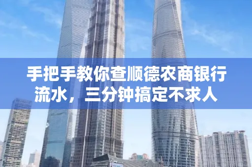 手把手教你查顺德农商银行流水,三分钟搞定不求人
