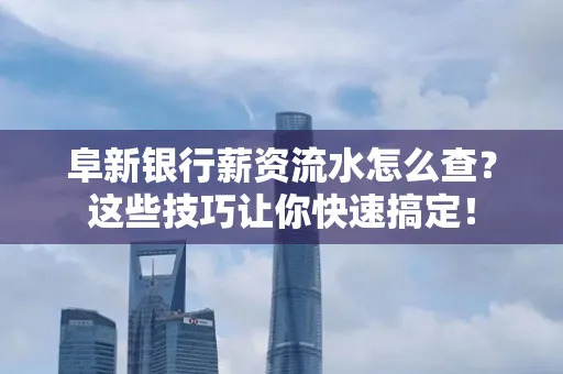 阜新银行薪资流水怎么查？这些技巧让你快速搞定！