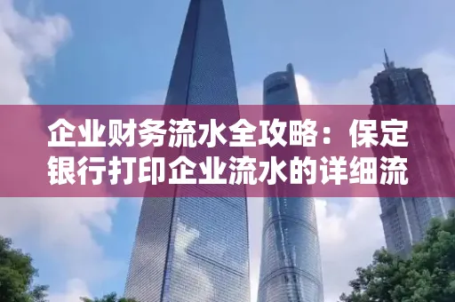 企业财务流水全攻略:保定银行打印企业流水的详细流程与材料清单