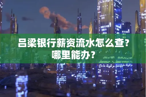 吕梁银行薪资流水怎么查?哪里能办?