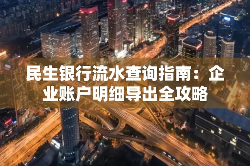 民生银行流水查询指南:企业账户明细导出全攻略