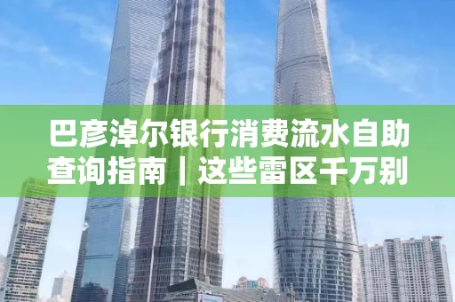 巴彦淖尔银行消费流水自助查询指南|这些雷区千万别踩